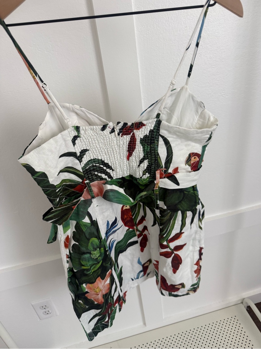 Farm Rio Midnight Macaw Fiesta Linen Mini Dress - Picture 6 of 6
